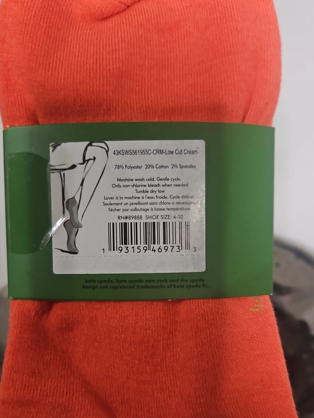 kate spade 3 Pk Low-Cut Socks (White Floral, Pink & Orange) NWT